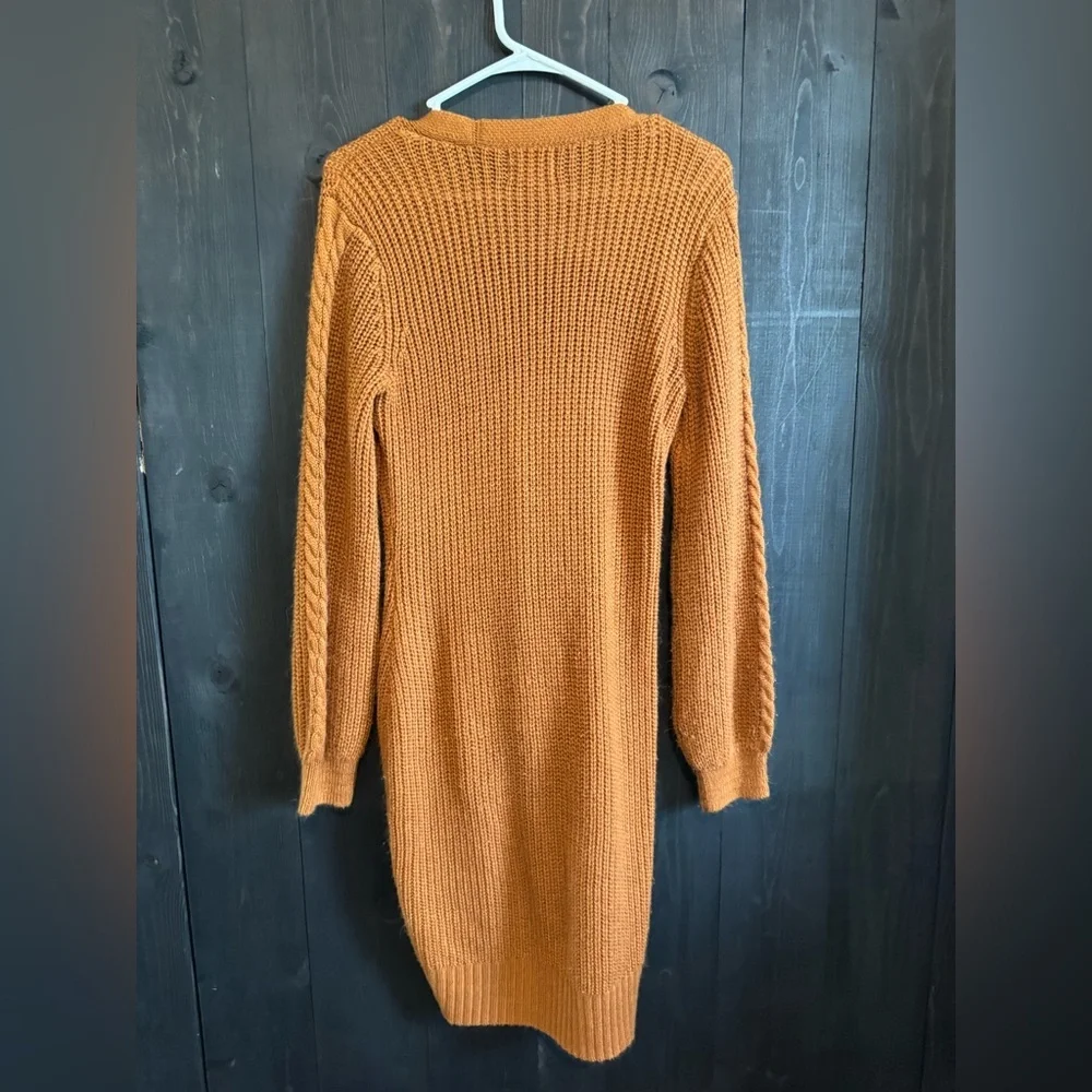 Olive & Oak Rust Knit Sweater Dress - Picture 2 of 3